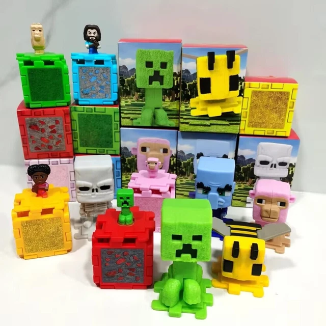 10PCS/SET MCDONALD HAPPY Meal Toy Minecraft Movie Blockhead Toy