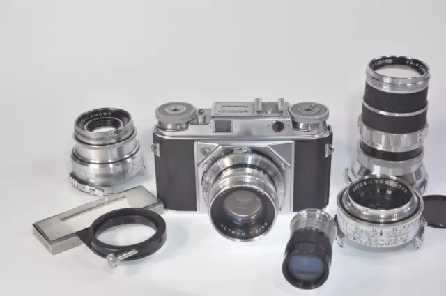 Voigtlander Prominent 35mm rangefinder film camera with 4 lenses