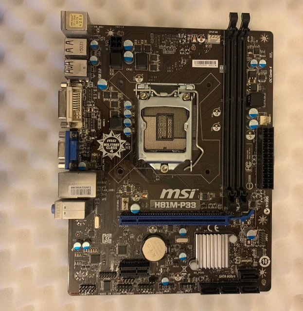 MSI H81M-P33 MOTHERBOARD with I/O Plate £18.40 - PicClick UK