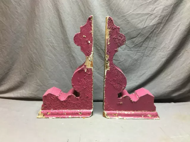 Pair Antique Wood Corbel Roof Bracket Victorian Shabby Magenta Vintage 793-20B