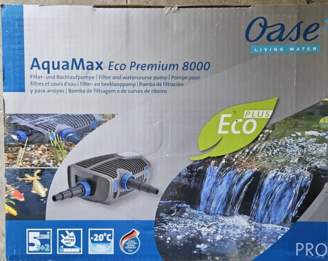 Oase  Aquamax Eco Premium 8000 Filter Teich und Bachlauf Pumpe  Neu