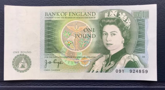 BANK OF ENGLAND ELIZABETH II CRISPY ONE POUND NOTE IN PRISTINE CONDITION -  For Sale, Buy Now Online - Item #706499