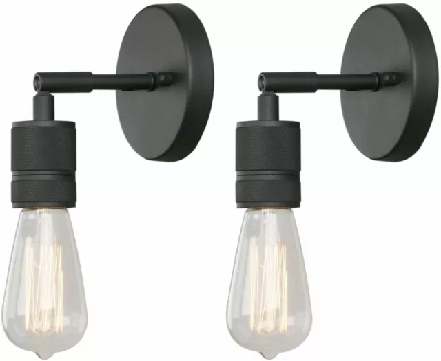 Pair Retro Industrial Wall Lamp Sconce Up Down Flush Mount Edison Light Fixture