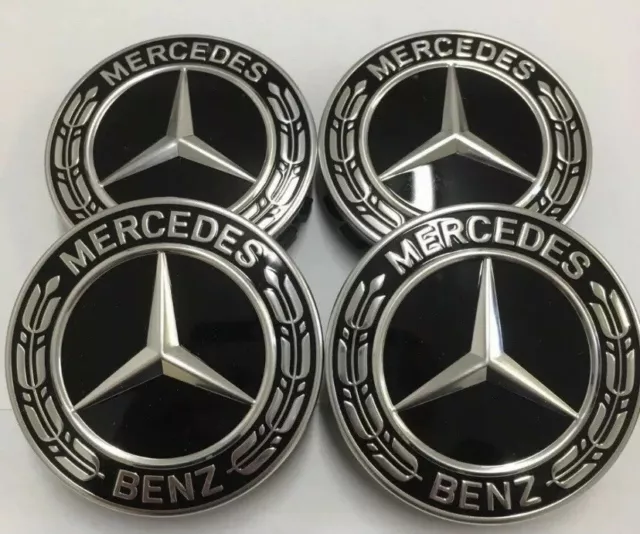 4 Tappi Coprimozzo MERCEDES CLASSE A B E C CLA CLK M GLA Cerchi in Lega 75 mm