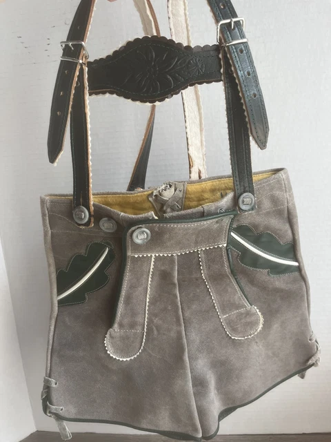Vintage Childs Lederhosen Gray Leather Bavaria Shorts
