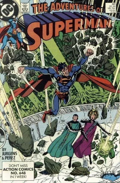ADVENTURES OF SUPERMAN #461 F/VF, Direct DC Comics 1989 Stock Image