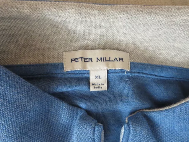 NEW PETER MILLAR Men's Golf Sweater 1/4 Zip Blue Performance Size Extra ...
