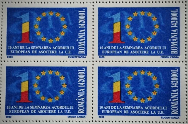 2003 Rumänien; 200 Einzelwerte Assoziation mit EU, **/MNH, MiNr. 5711, ME 3000,- 2