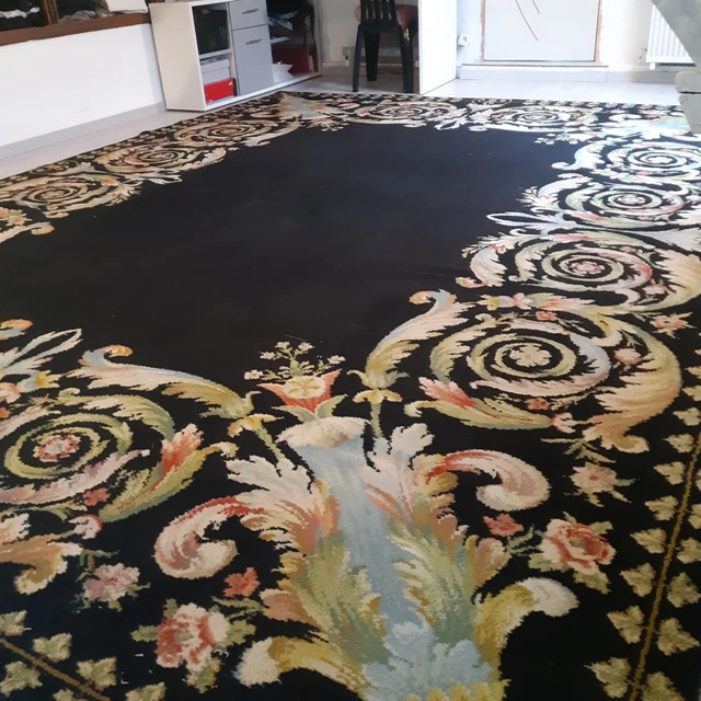 Tapis Ancien Grand Format - Laine Beige - 300x200 Cm - Marque Saint Maclou - Occasion