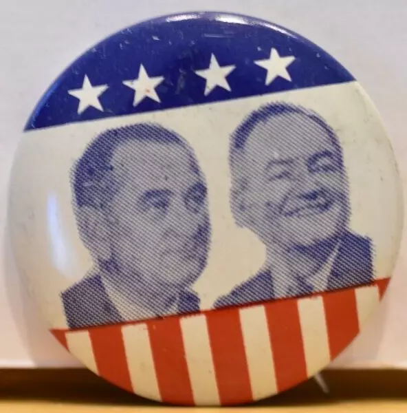 1964 Lyndon Johnson Hubert Humphrey President Democrat Candidate Political Pin