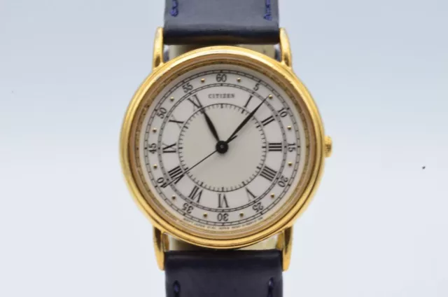 Citizen Quarzo Orologio Donna 25MM Acciaio/Oro Vintage Raro 8020 da Polso 2