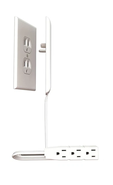 Sleek Socket Ultra-Thin Outlet Concealer with Cord Concealer Kit, 3 Outlet, 3...