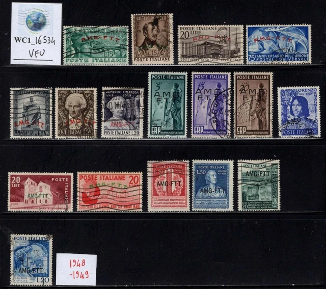 WC1_16534. ITALY: TRIESTE AMG FTT. Valuable lot of 1949 stamps & sets. Used