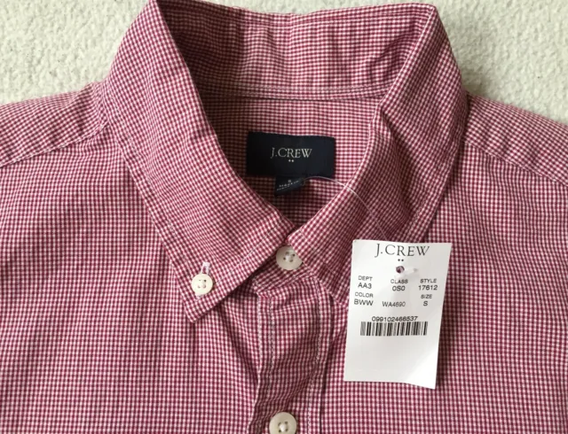 NEW With Tags J. Crew Gingham Casual Button Down Long Sleeve Shirt Small