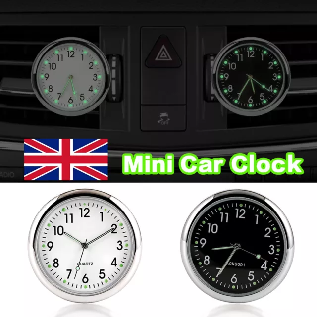 Pocket Small Mini Luminous Quartz Analog Watches Stick-On Clock For Car/ Boat 3W 2