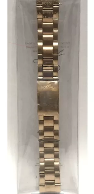 Fossil Sport strap 22mm Rose Gold Stainless Steel Bracelet Watch Band new