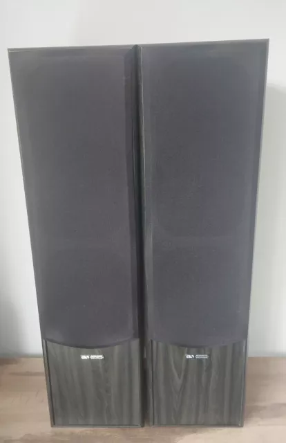 Pair Acoustic Solutions Floor Standing Speakers AV-120 Black Ash