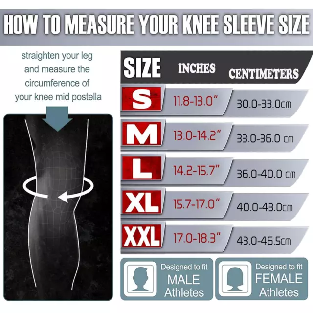 KNEE SLEEVES (1 Pair), 7mm Neoprene Compression Knee Braces, Great ...