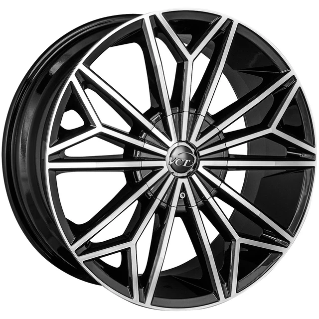 VCT Viper 22x8.5 5x4.5"/5x120 +38mm Black/Machined Wheel Rim 22" Inch