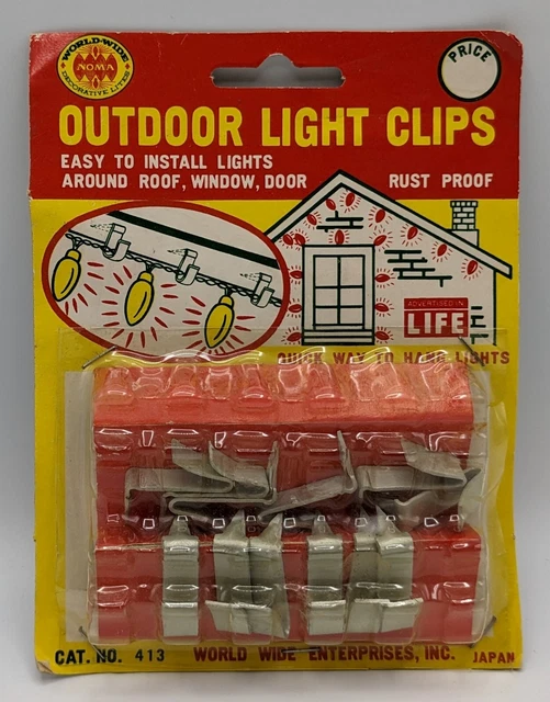 VINTAGE NOMA OUTDOOR Christmas Light Clips Pack of 12 9.99 PicClick