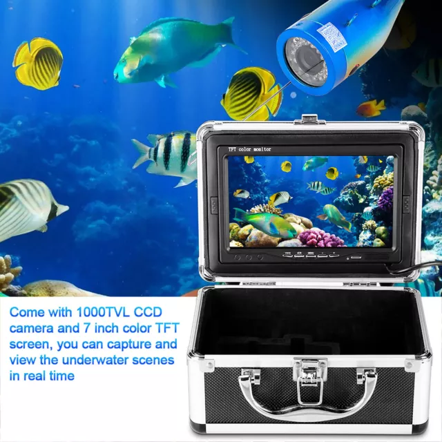 Color CCD 1000TVL Underwater Fishing Video Camera Kit With 7in TFT Display U