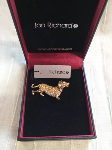 Jon Richards Stone set dachshund brooch(h22)