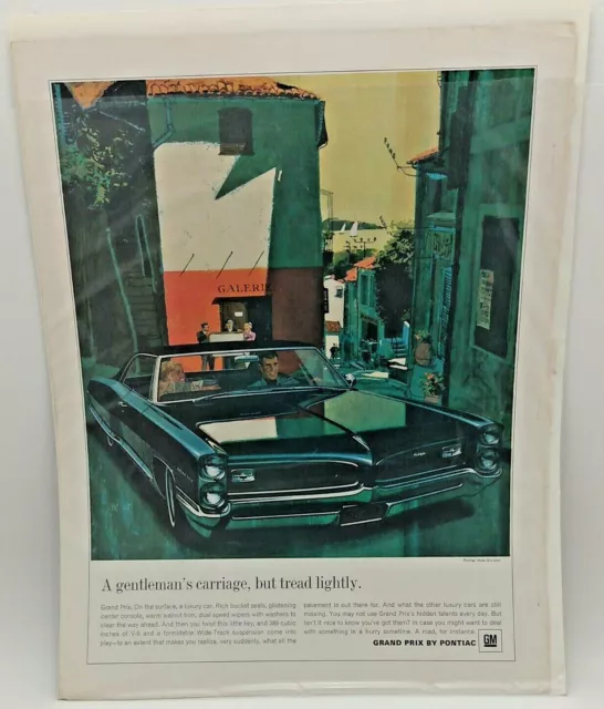 Grand Prix by Pontiac "A Gentleman's Carriage" Vintage 50s Magazine Print Ad