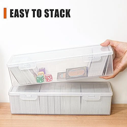 600 COUNT PLASTIC Trading Card Storage Boxes, Sports Cards Case