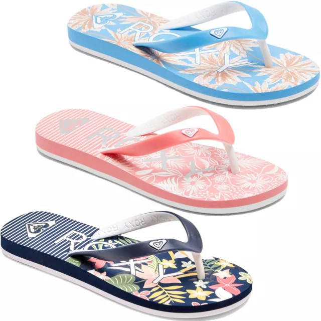 Roxy Girls Tahiti Floral Summer Beach Holiday Sandals Flip Flops