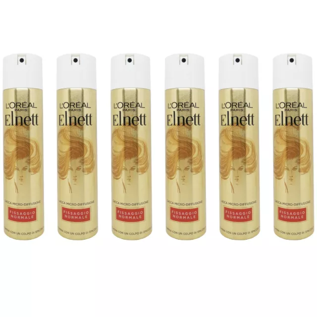 6 pz L’OREAL Paris ELNETT lacca capelli Fissaggio Normale 24H acconciatura 250ml