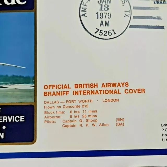 BA Concorde Braniff International Flight Cover Dallas Washington London OX6 2