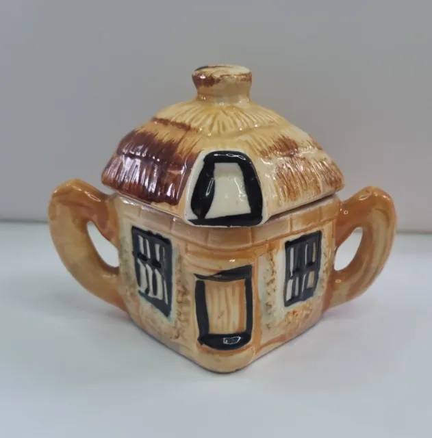 Vintage Ceramic Cottage Ware Lidded  Sugar Bowl Japan Made Excellent Condition