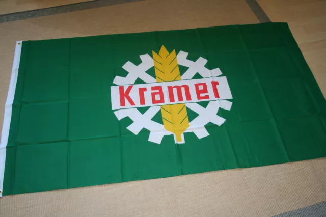 Ausverkauf    FAHNE/FLAGGE Traktor Schlepper Trecker Kramer Logo Ähre 150 x 250