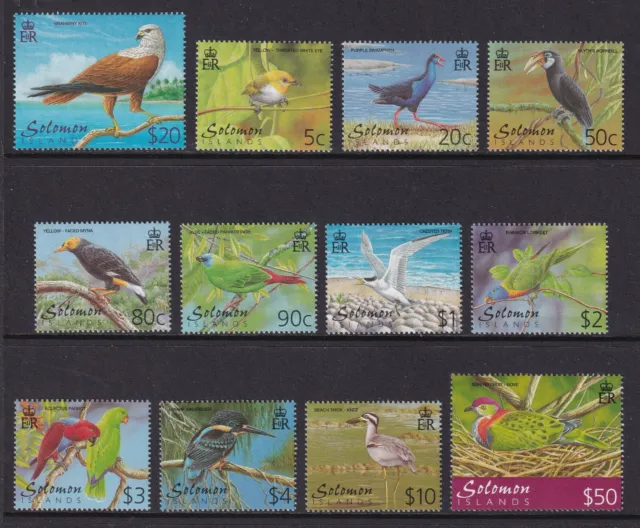 SOLOMON ISLANDS 2001 Birds set of 12 SG 976-987 MNH/** (CV £32)