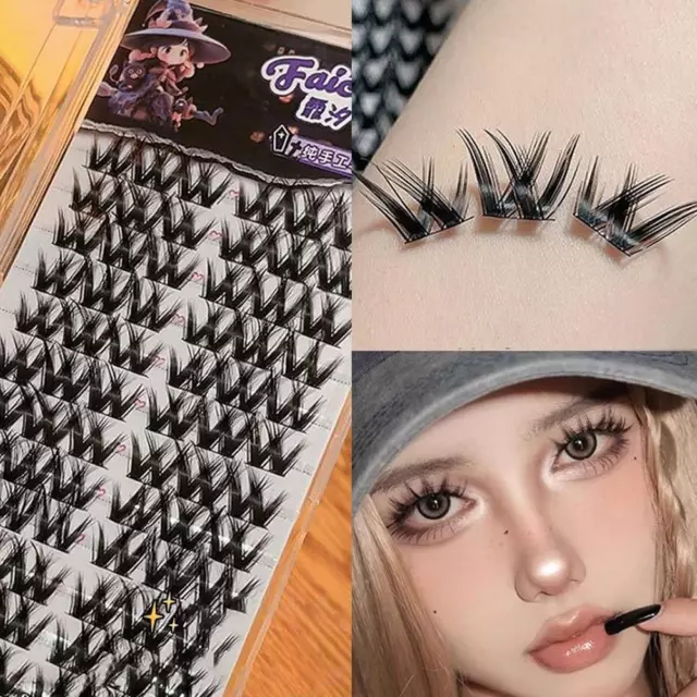 W-shape Thick Natural Manga False Eyelashes Eyelash Segmented False Eyelashes`