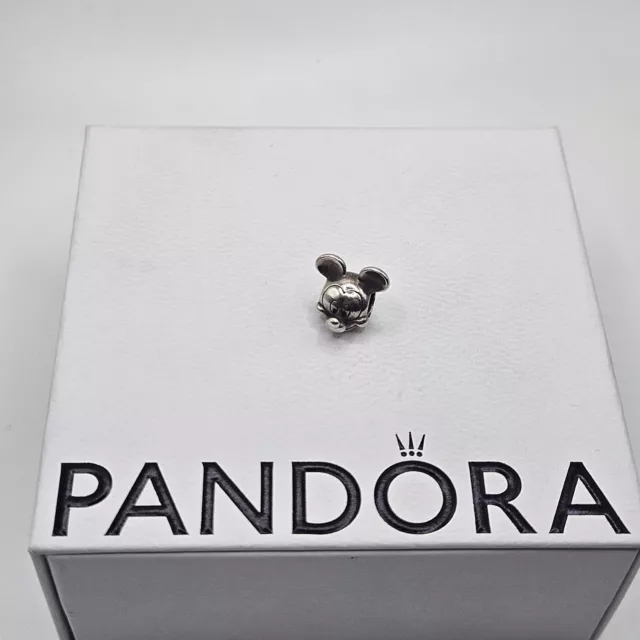 Original Pandora Disney poliert Mickey Maus Kopf Charm ALE 925 #791587