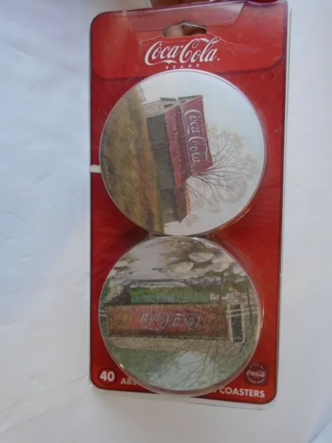 Disposable Coke Coasters Coca Cola Dispensable 40 Count Absorbent 2 Sided Refill