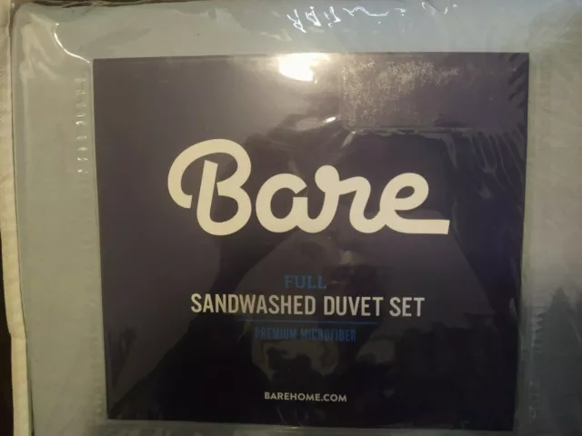 Bare Home Sandwashed Duvet Cover Full Size - Premium 1800 Collection Duvet Set