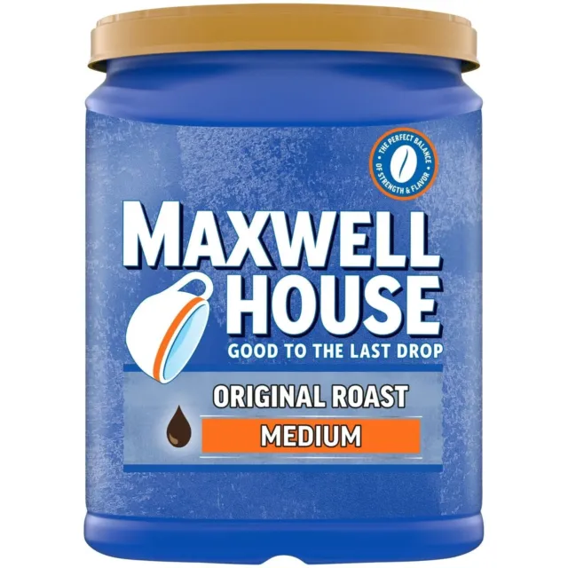 Maxwell House Original Roast Ground Coffee, 42.5 oz. Canister Naturally Caffeina