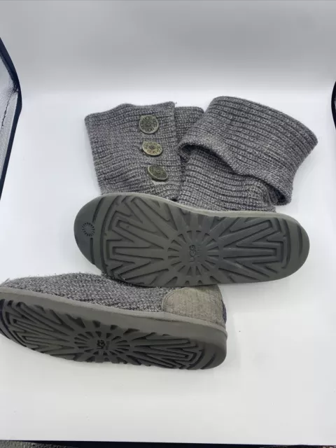 UGG CLASSIC CARDY Gray Wool Knit 3 Button Winter Boots 5819 Women's ...