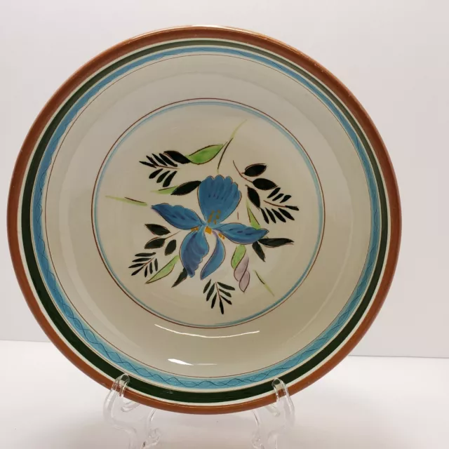 Vintage Stangl Pottery "Country Garden" 8" Salad Serving Bowl Blue Iris Flower