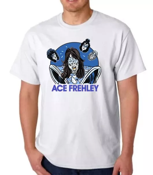 Ace Frehley Kiss "Plumber" Laughing T-Shirt Tee Rock Glam Gene Paul Peter