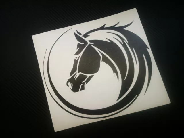 HORSE HEAD SWIRL  car/bumper/window/trailer/horsebox vinyl sticker/decal