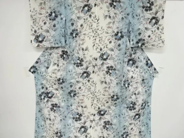 11100# Japanese Kimono / Antique Yukata / Camellia & Heavenly Bamboo