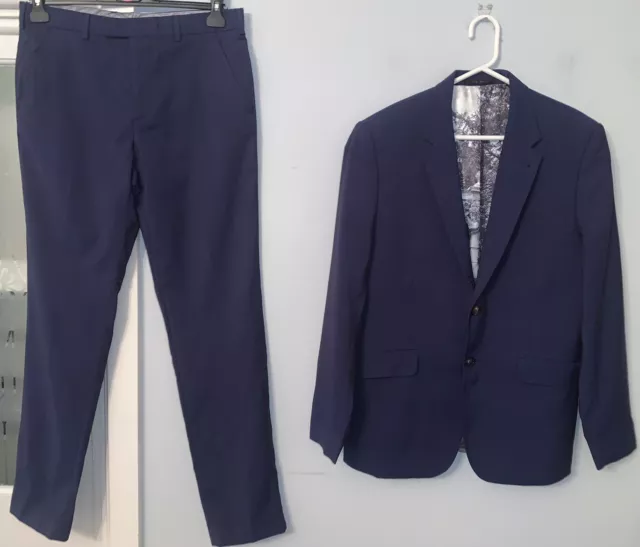 Ted Baker Endurance Modern Fit Blue 100% Wool Suit. Blazer 40R / Trousers 32R