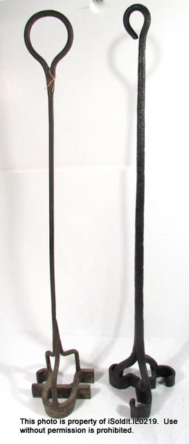 LOT 2 VINTAGE 36" CAST IRON LIVESTOCK Cattle BRANDING IRONS