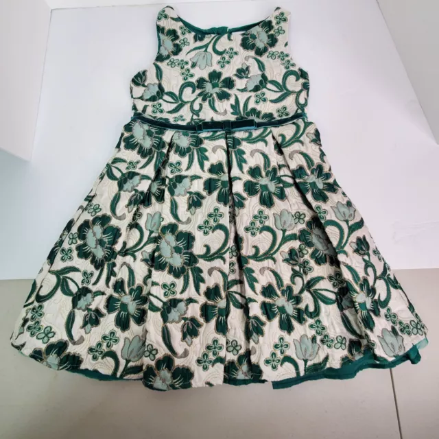 Sweet Heart Rose Size Girls 6X Greens Gold Gray Off White Toddler Floral Dress