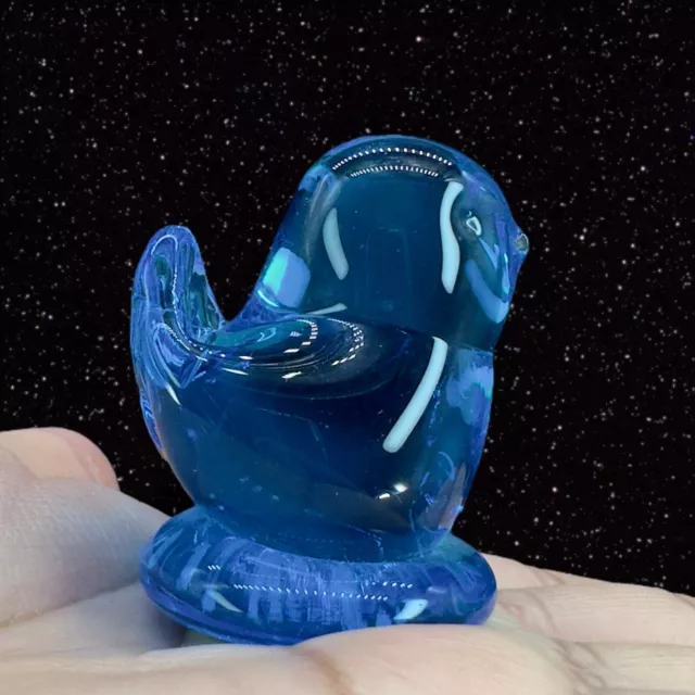 Blue Bird Of Happiness 2002 Glass Paperweight Figurine Signed Terra Studios VTG