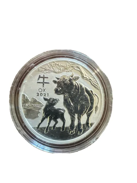 2021 Perth Mint Lunar Year of the Ox 2 oz Silver 0.9999 Coin from Roll