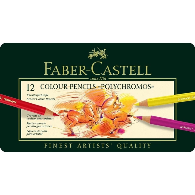 12 FABER-CASTELL Künstlerfarbstifte Polychromos Buntstifte farbsortiert